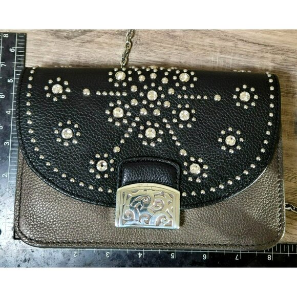 Brighton Star Glam Snappy Flap Mini Bag Crossbody Purse Clutch Studded Jeweled - Picture 2 of 15